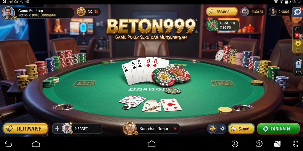 Tampilan gameplay poker di BETON999 yang seru dan mendebarkan.