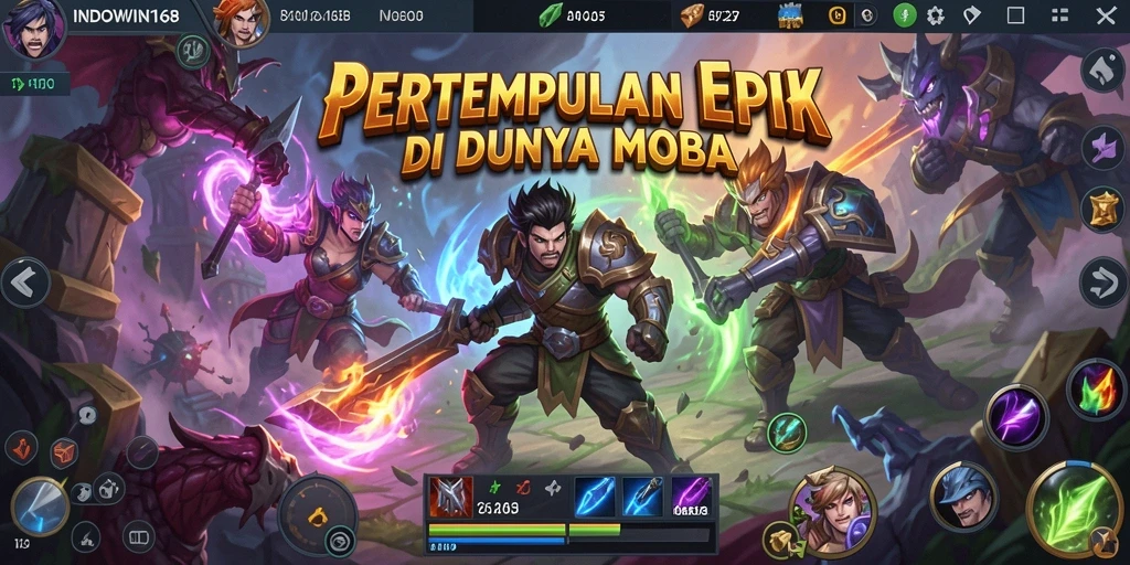 Tangkapan layar yang menampilkan aksi pertempuran seru di INDOWIN168.