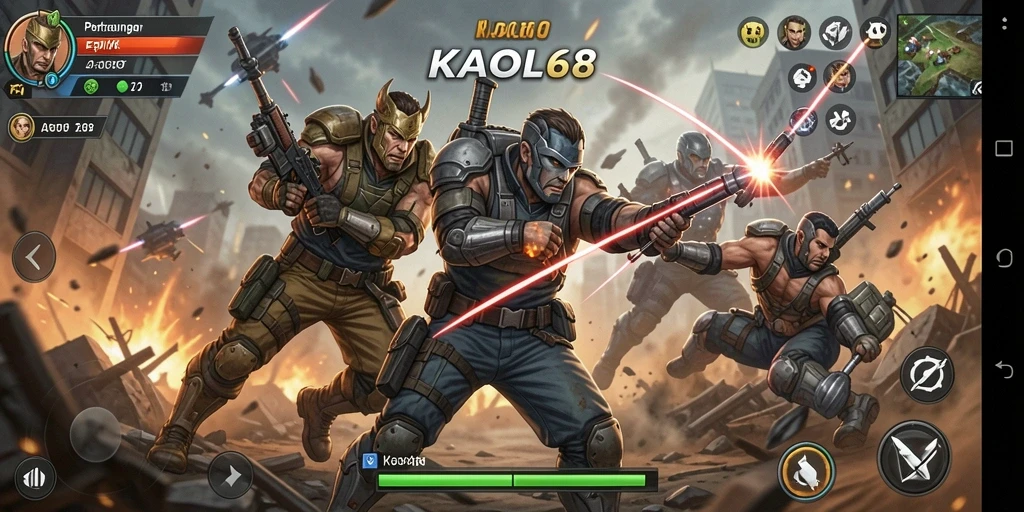 Screenshot KAOL68 menunjukkan aksi pertarungan yang cepat dan menarik.