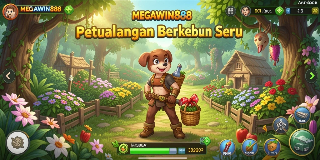 Tampilan gameplay yang menunjukkan keseruan bertani di MEGAWIN888.