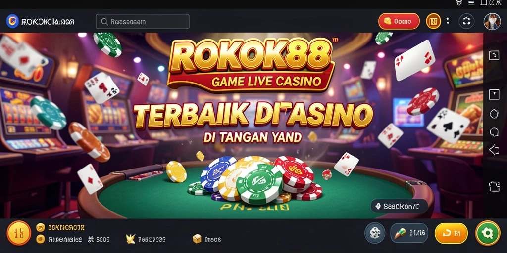 Gameplay Live Casino ROKOK88 dengan dealer cantik dan suasana menegangkan.