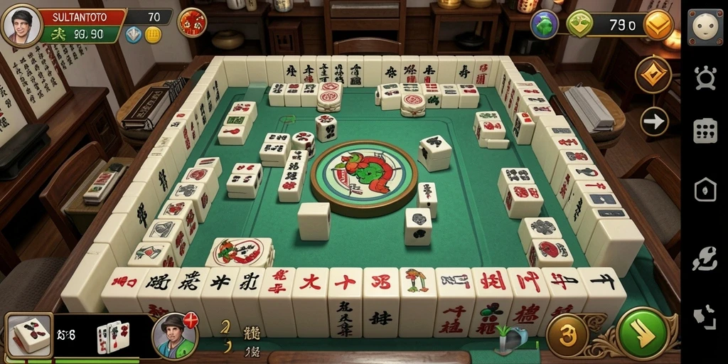 Tampilan gameplay SULTANTOTO yang menyenangkan dalam Mahjong.