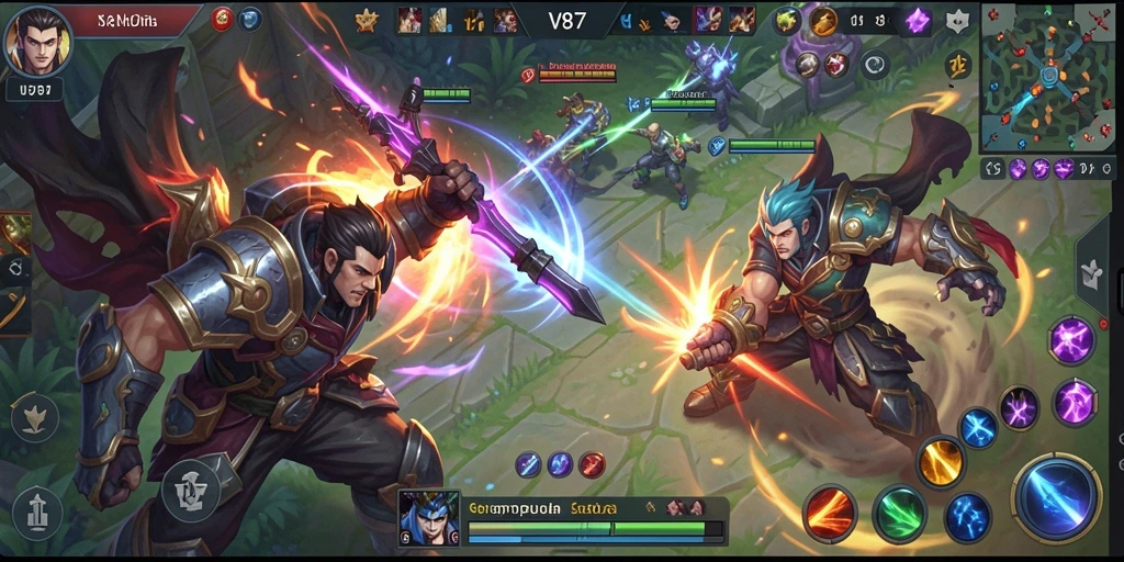Tampilan gameplay seru dan strategi dinamis dalam V87.