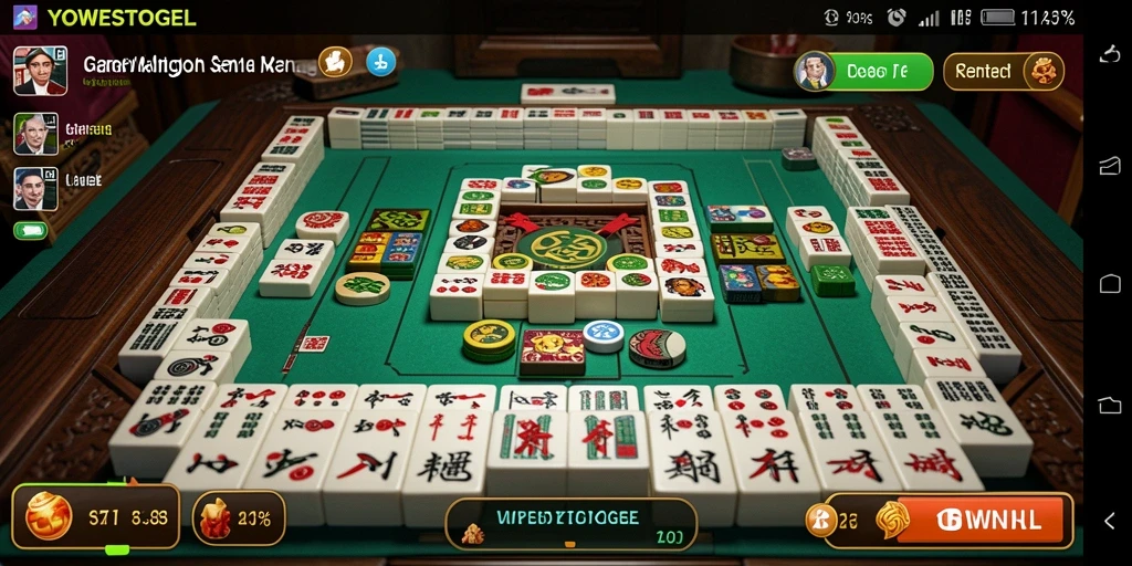 Tampilan gameplay menarik dari YOWESTOGEL dalam permainan Mahjong.